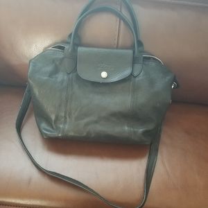 Medium cuir longchamp bag